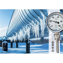 Bimetal thermometer also qualified for -70 &deg;C